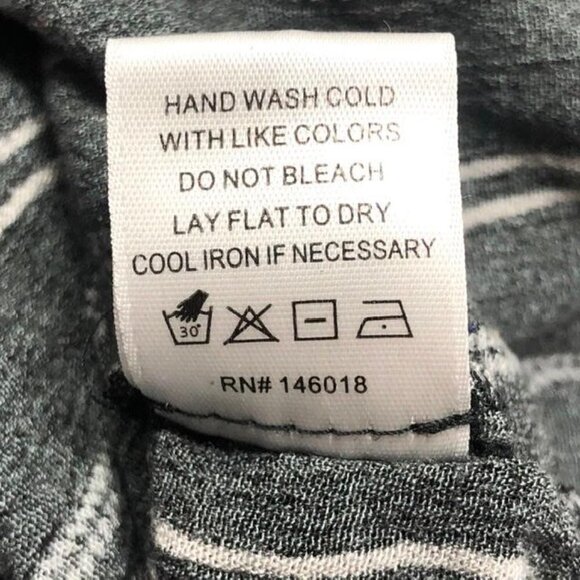 🌺 Vixbe Thompkins 3/4 Sleeve Roll Tab Button Down Tie Front Stripe Shirt Size S - Picture 8 of 9